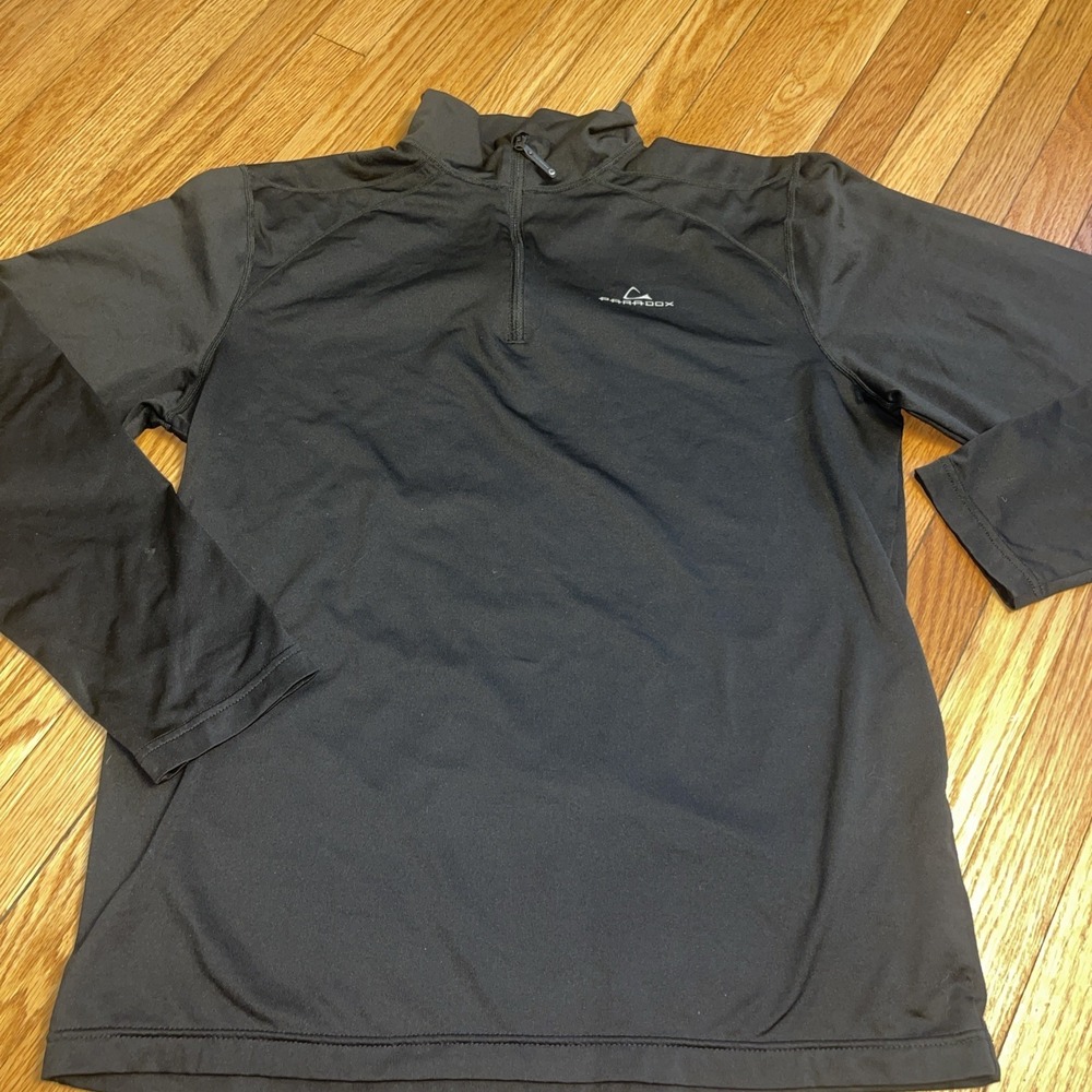Paradox Mens Medium Black 1/4 Zip Performance Pullover Running Outdoors